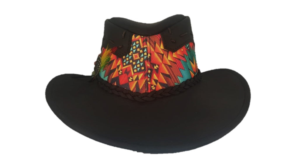 NAVAJO | Sombrero Vaquero De Piel Tribu Con Trenza