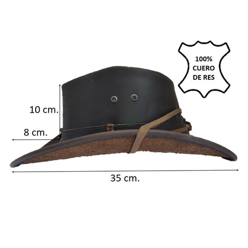 AUSTIN | Sombrero Vaquero Barbiquejo De Piel