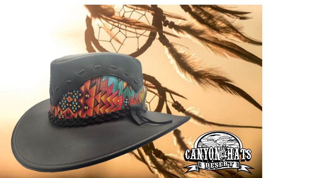 NAVAJO | Sombrero Vaquero De Piel Tribu Con Trenza