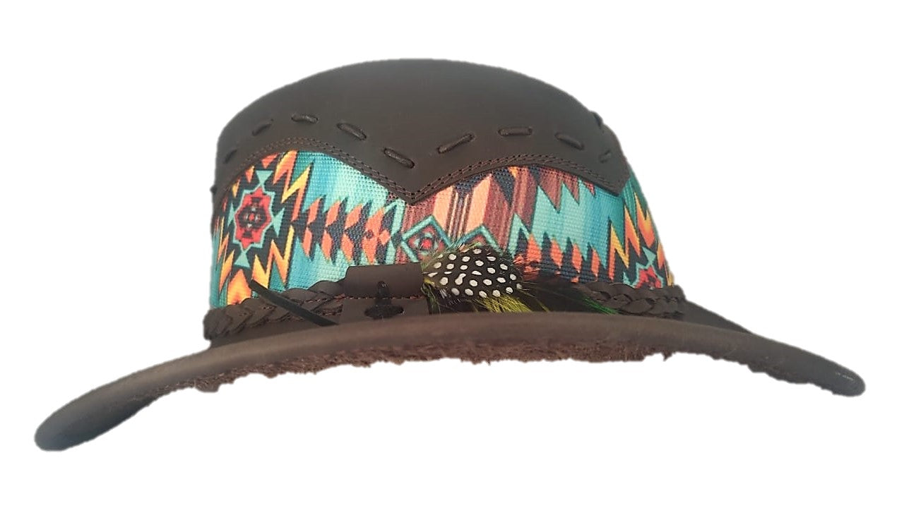 NAVAJO | Sombrero Vaquero De Piel Tribu Con Trenza