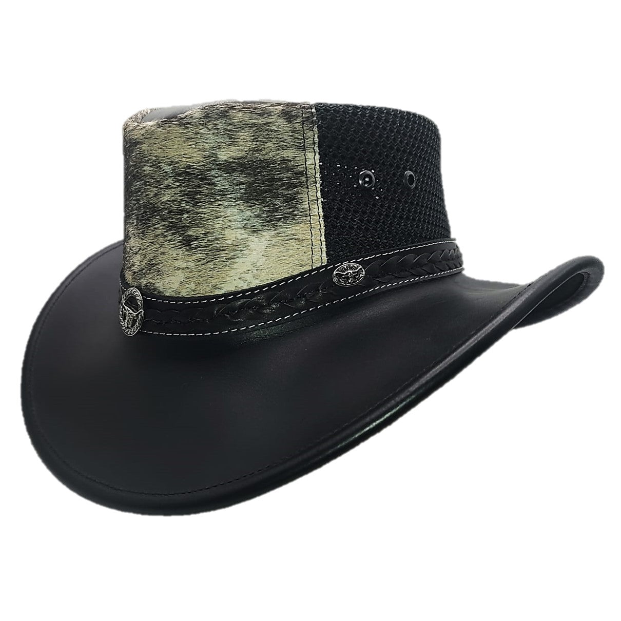CEBU | Sombrero Vaquero De Piel, Pelo Vaca, Malla Transpirable