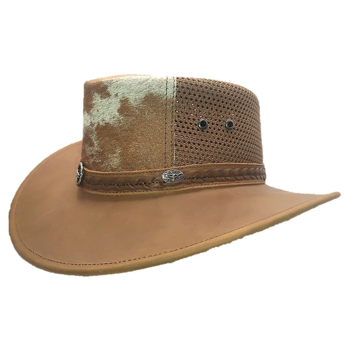 CEBU | Sombrero Vaquero De Piel, Pelo Vaca, Malla Transpirable