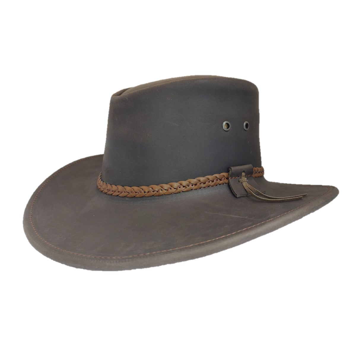 Santa Fe | Sombrero Australiano De Piel Con Trenza