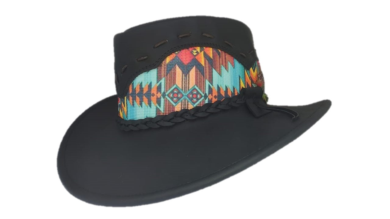 NAVAJO | Sombrero Vaquero De Piel Tribu Con Trenza