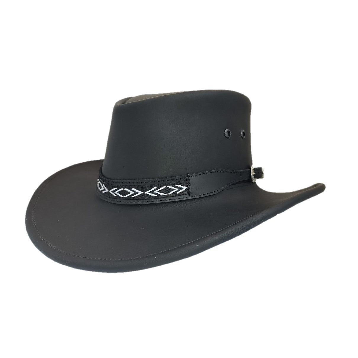 RENO | Sombrero Australiano De Piel Toquilla Rombos Con Hebilla