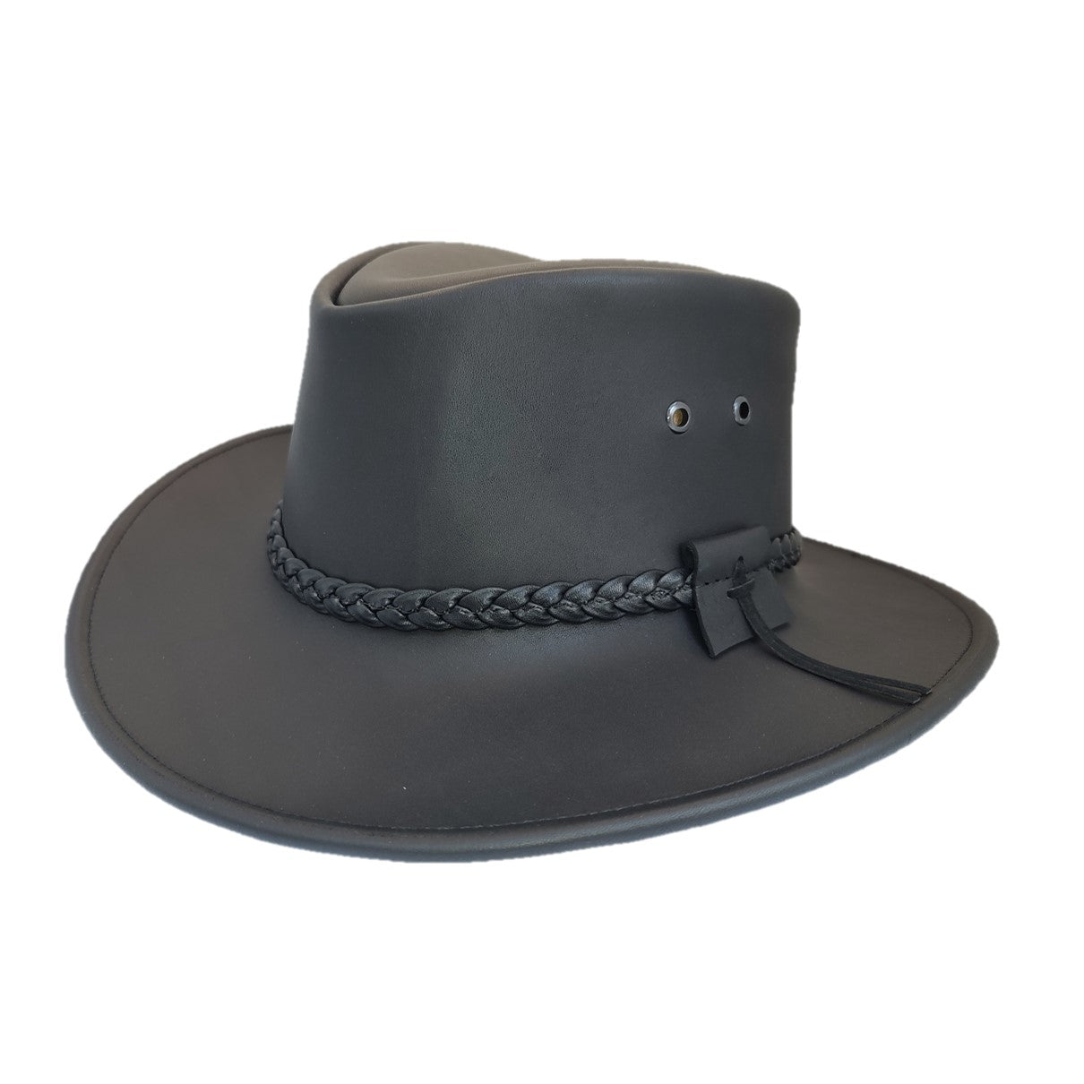 Santa Fe | Sombrero Australiano De Piel Con Trenza
