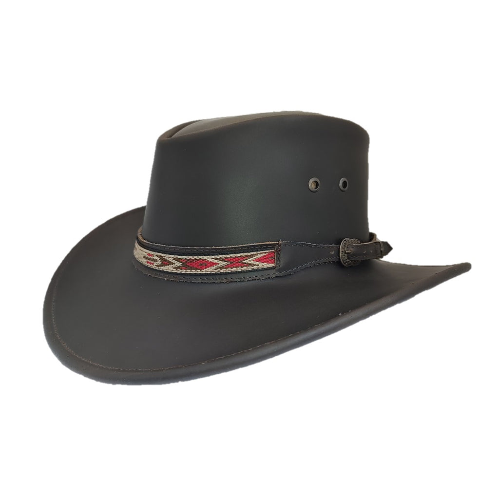 RENO | Sombrero Australiano De Piel Toquilla Rombos Con Hebilla