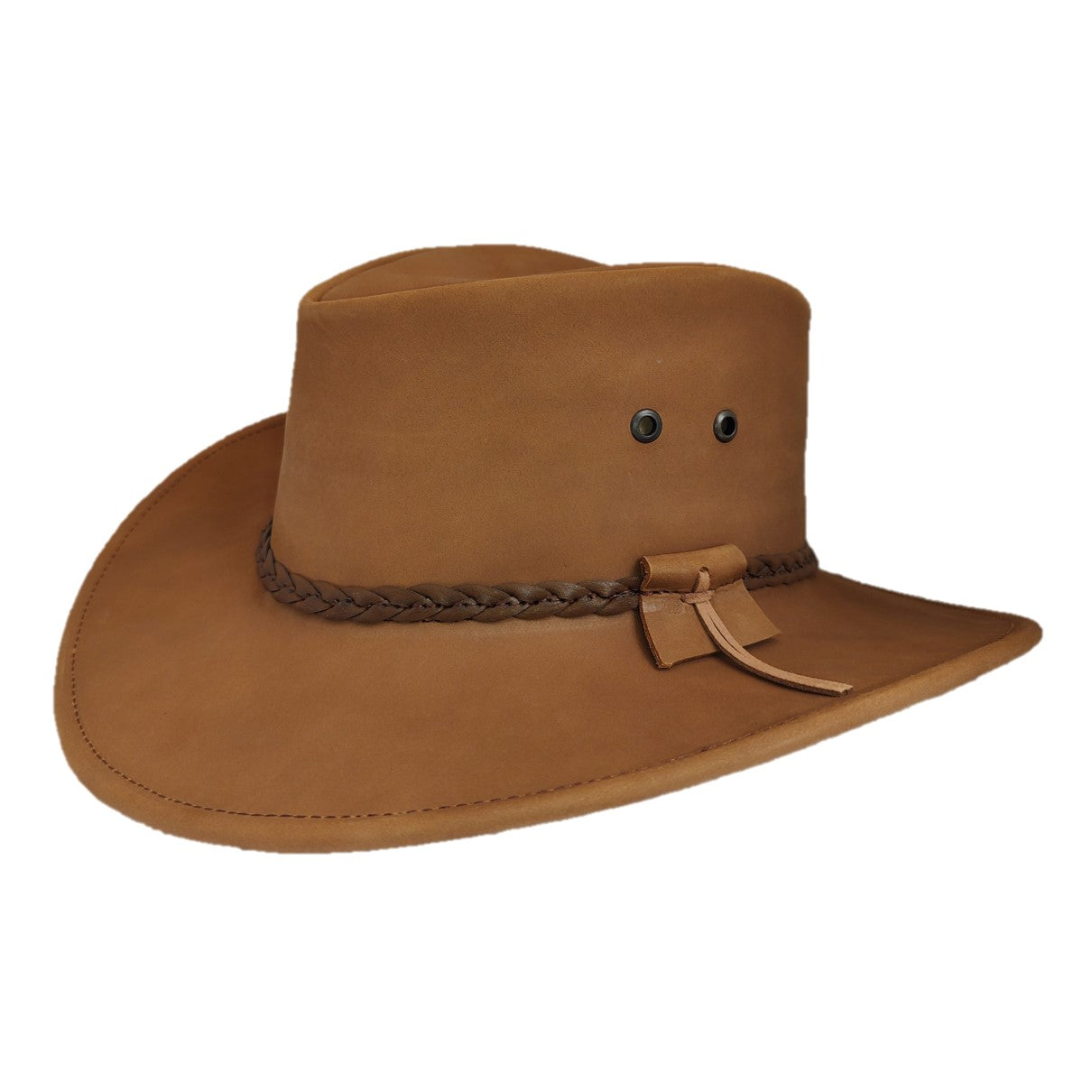 Santa Fe | Sombrero Australiano De Piel Con Trenza
