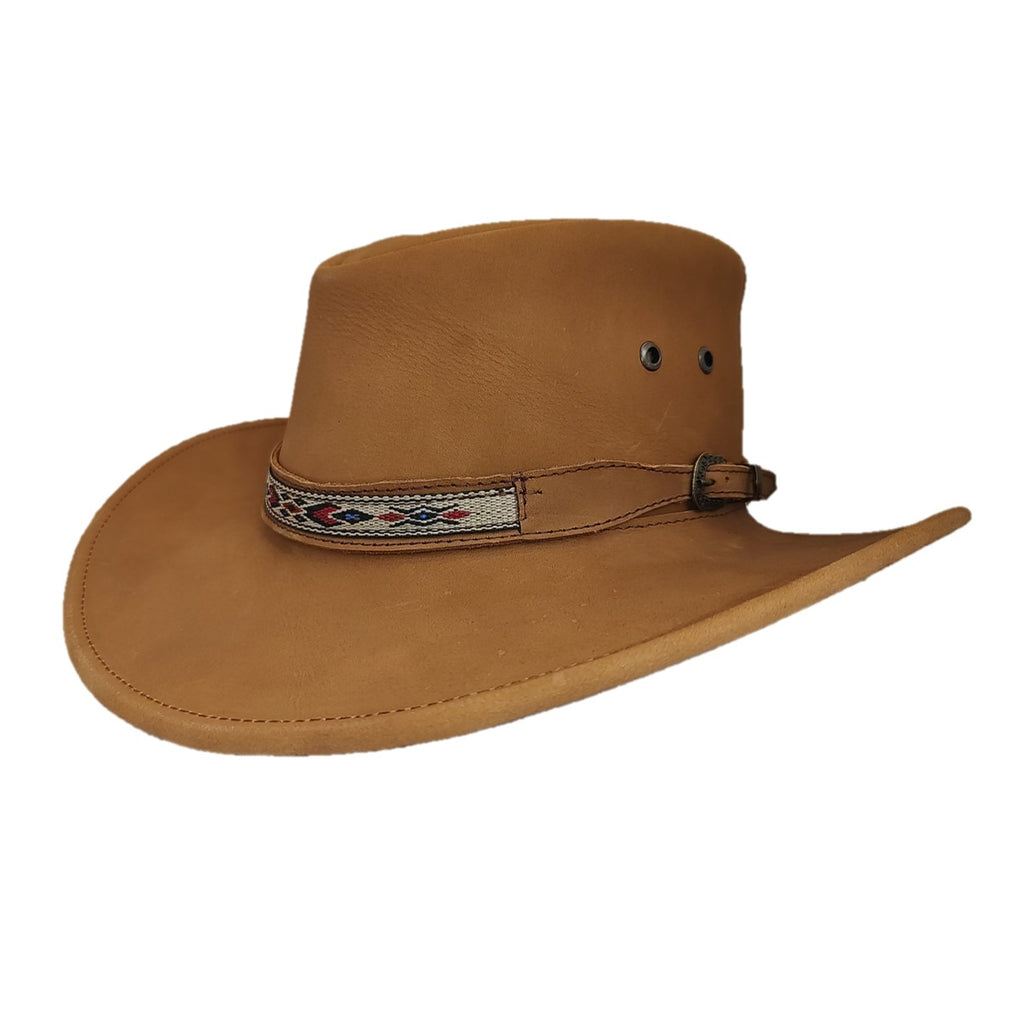 RENO | Sombrero Australiano De Piel Toquilla Rombos Con Hebilla