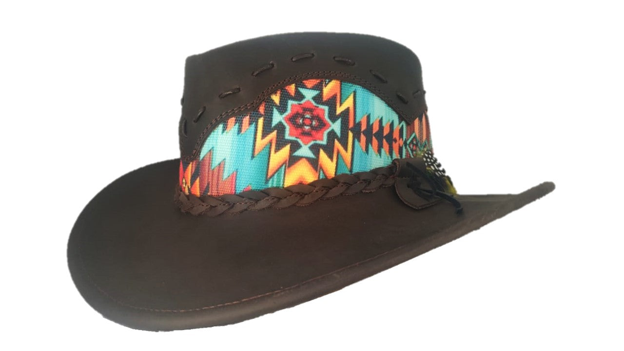 NAVAJO | Sombrero Vaquero De Piel Tribu Con Trenza