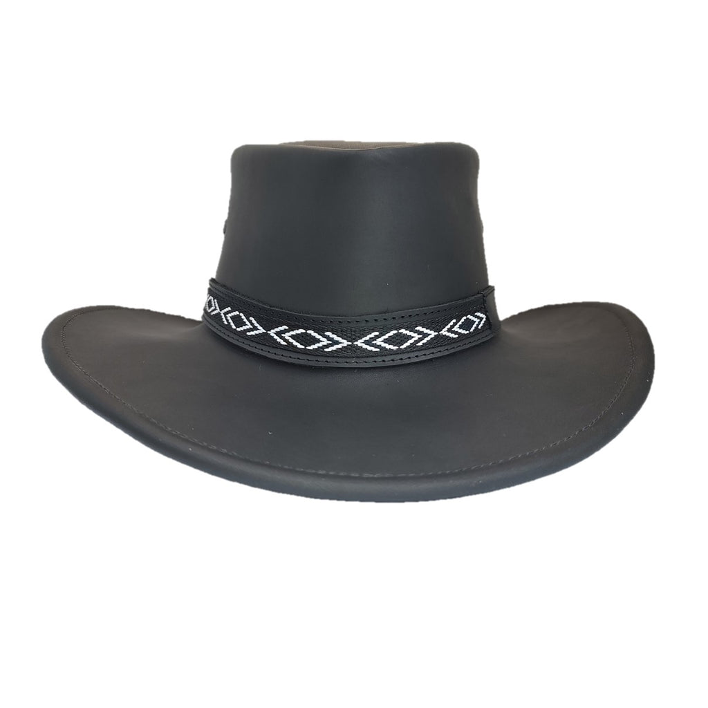 RENO | Sombrero Australiano De Piel Toquilla Rombos Con Hebilla