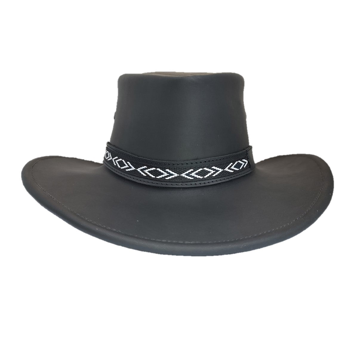 RENO | Sombrero Australiano De Piel Toquilla Rombos Con Hebilla