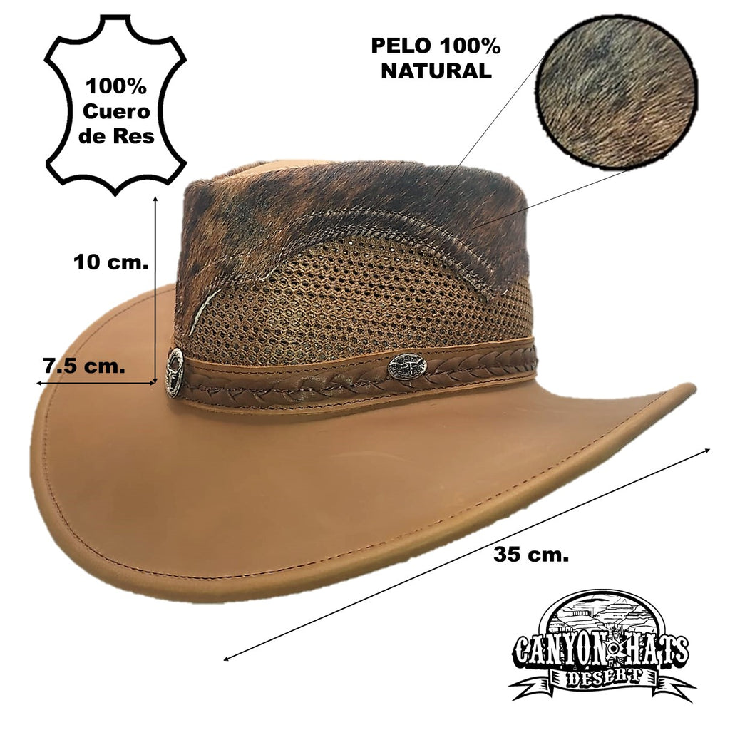 SIMMENTAL | Sombrero Vaquero De Piel, Pelo De Vaca Y Malla Transpirable