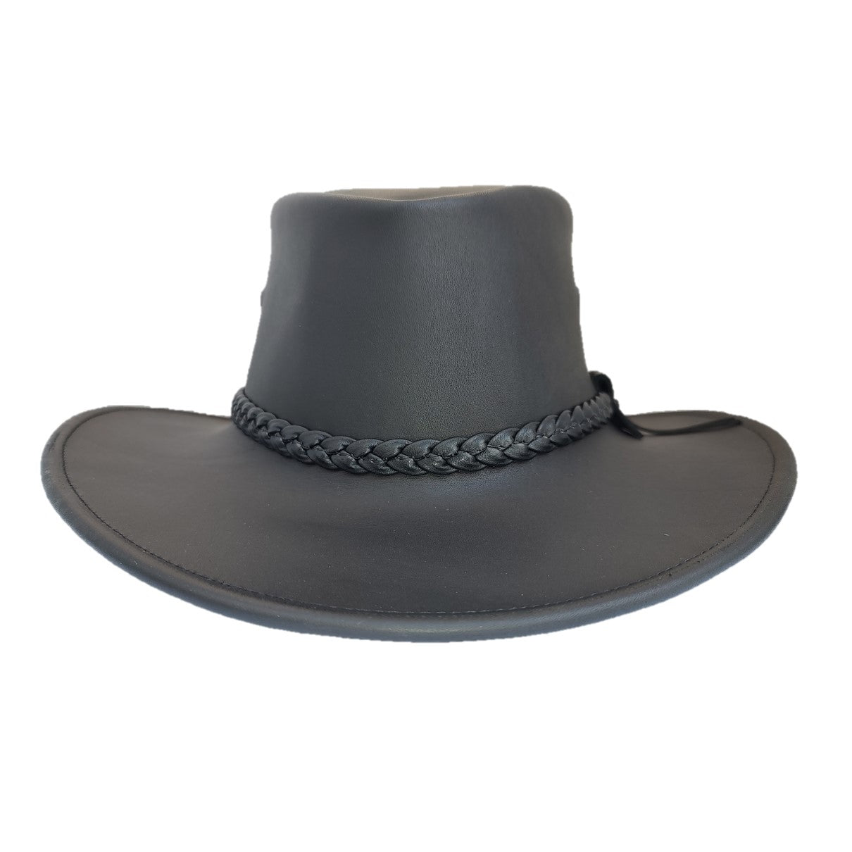 Santa Fe | Sombrero Australiano De Piel Con Trenza