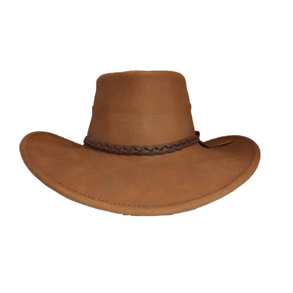 Santa Fe | Sombrero Australiano De Piel Con Trenza