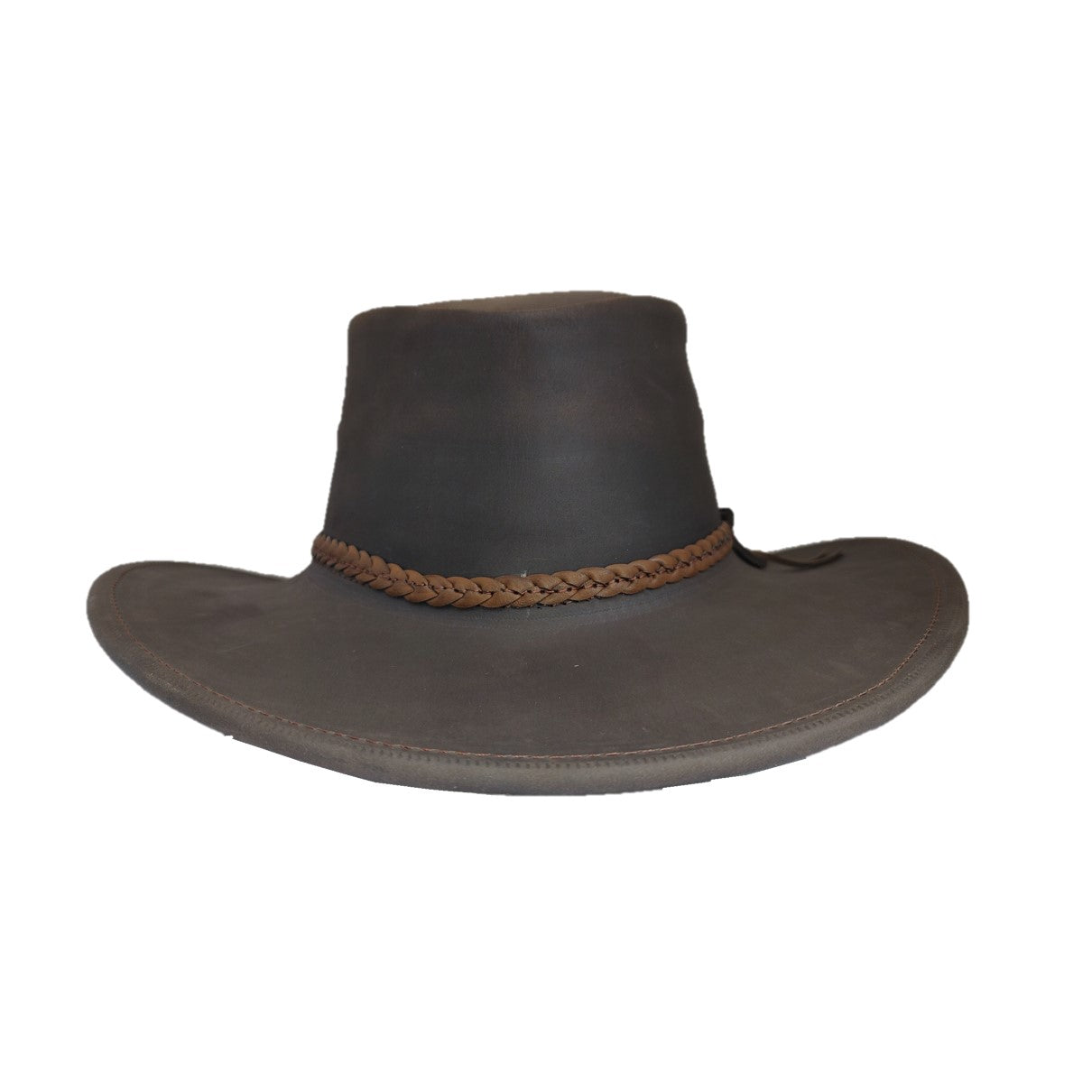 Santa Fe | Sombrero Australiano De Piel Con Trenza