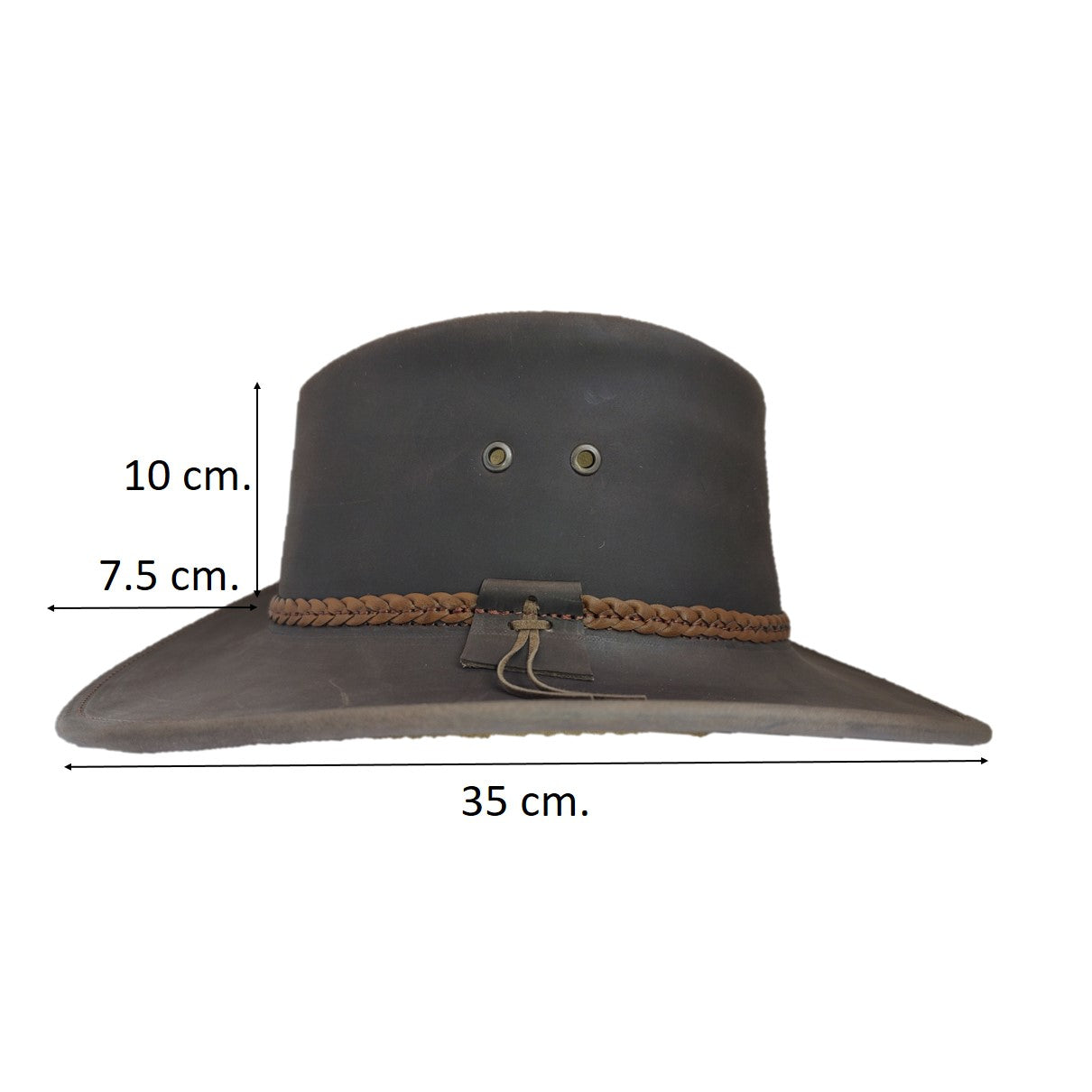 Santa Fe | Sombrero Australiano De Piel Con Trenza