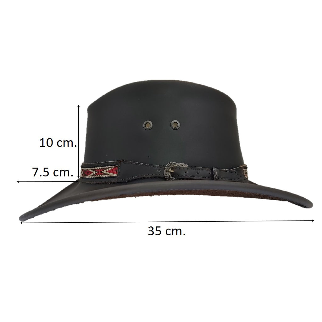 RENO | Sombrero Australiano De Piel Toquilla Rombos Con Hebilla
