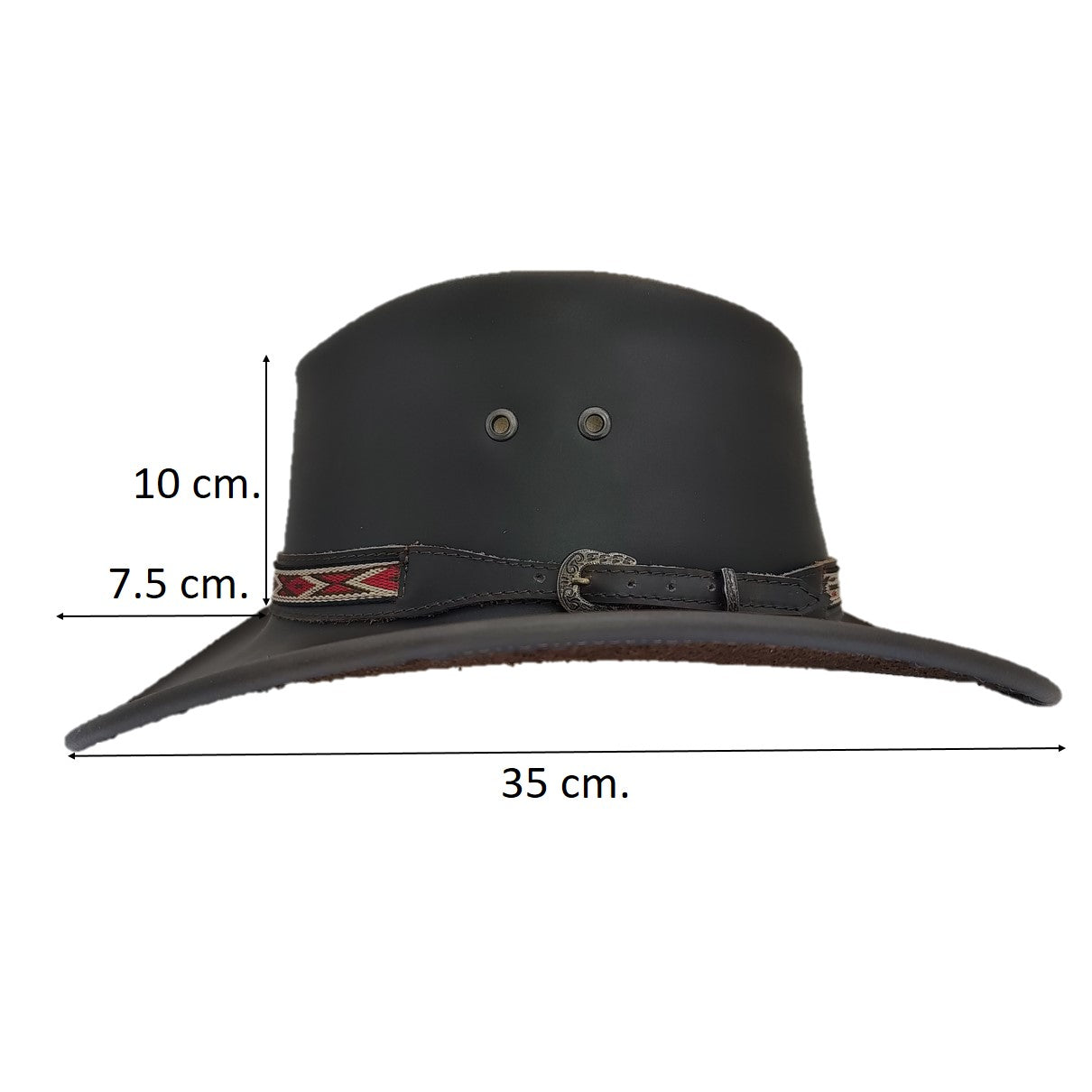 RENO | Sombrero Australiano De Piel Toquilla Rombos Con Hebilla