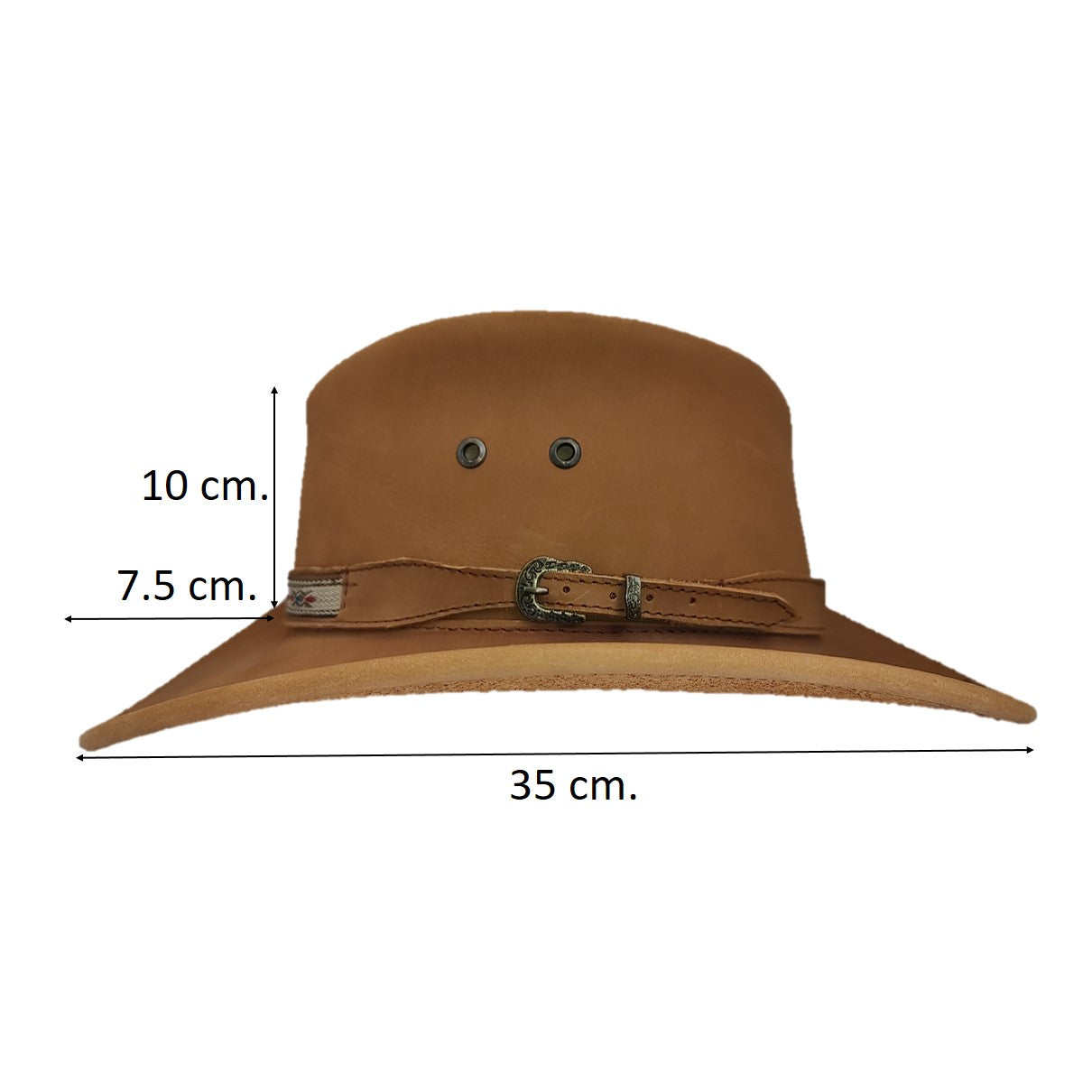 RENO | Sombrero Australiano De Piel Toquilla Rombos Con Hebilla