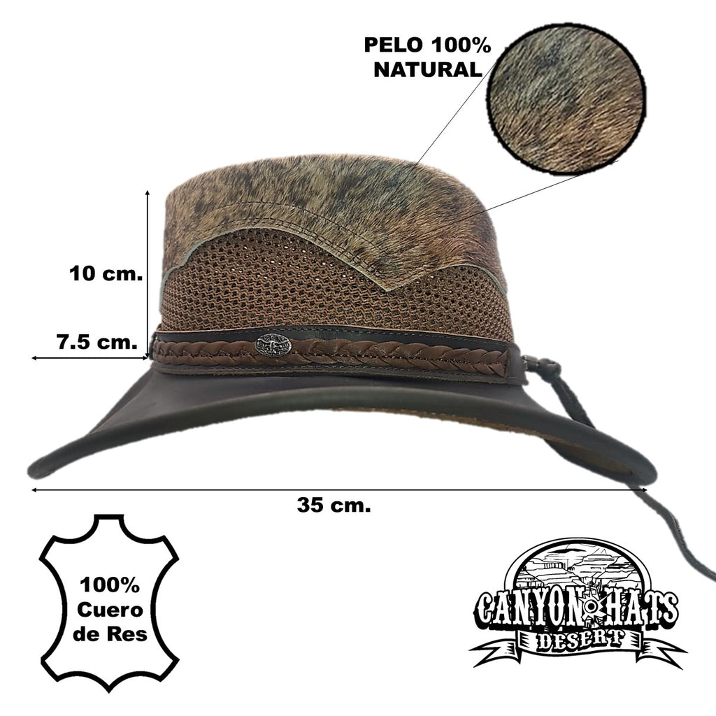 SIMMENTAL | Sombrero Vaquero De Piel, Pelo De Vaca Y Malla Transpirable