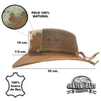 CEBU | Sombrero Vaquero De Piel, Pelo Vaca, Malla Transpirable