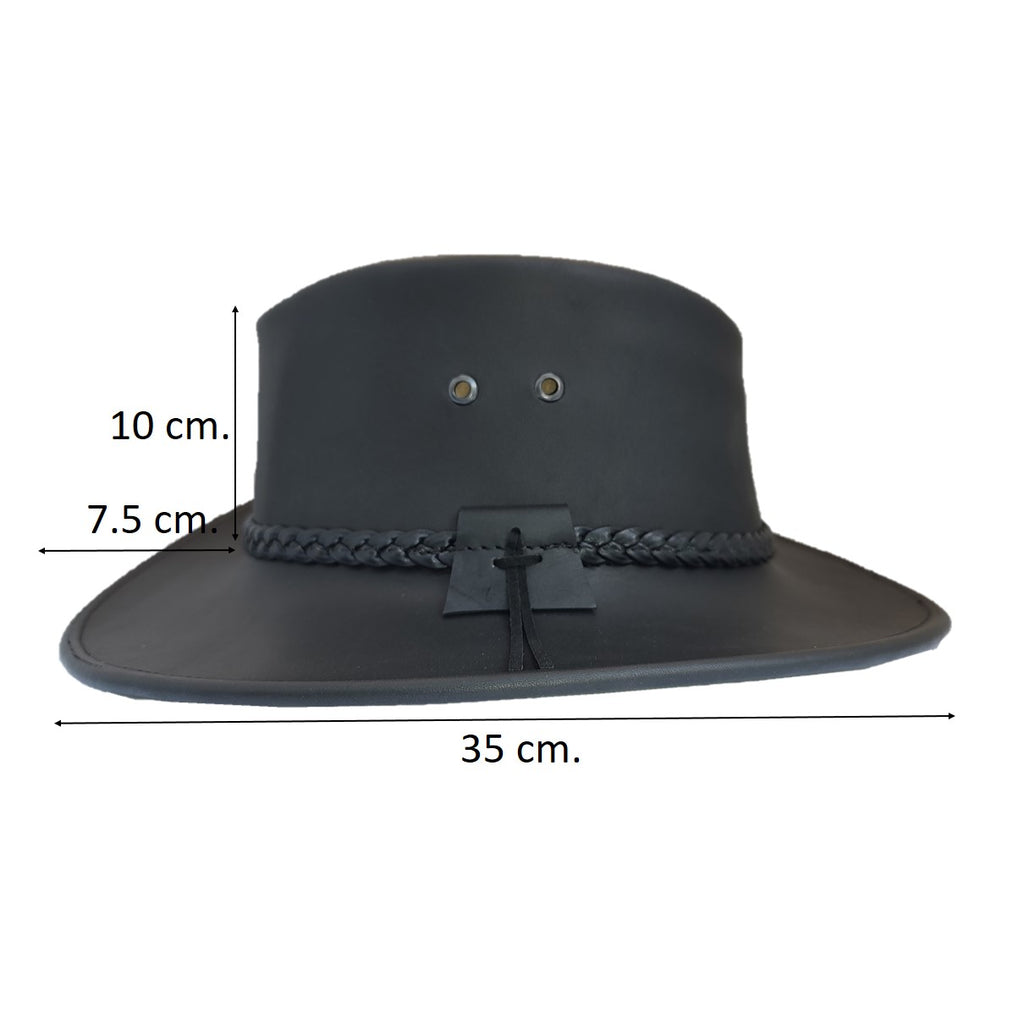 Santa Fe | Sombrero Australiano De Piel Con Trenza
