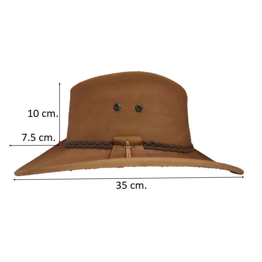 Santa Fe | Sombrero Australiano De Piel Con Trenza