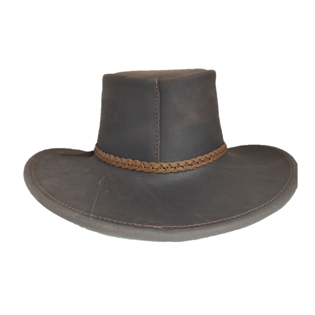 Santa Fe | Sombrero Australiano De Piel Con Trenza
