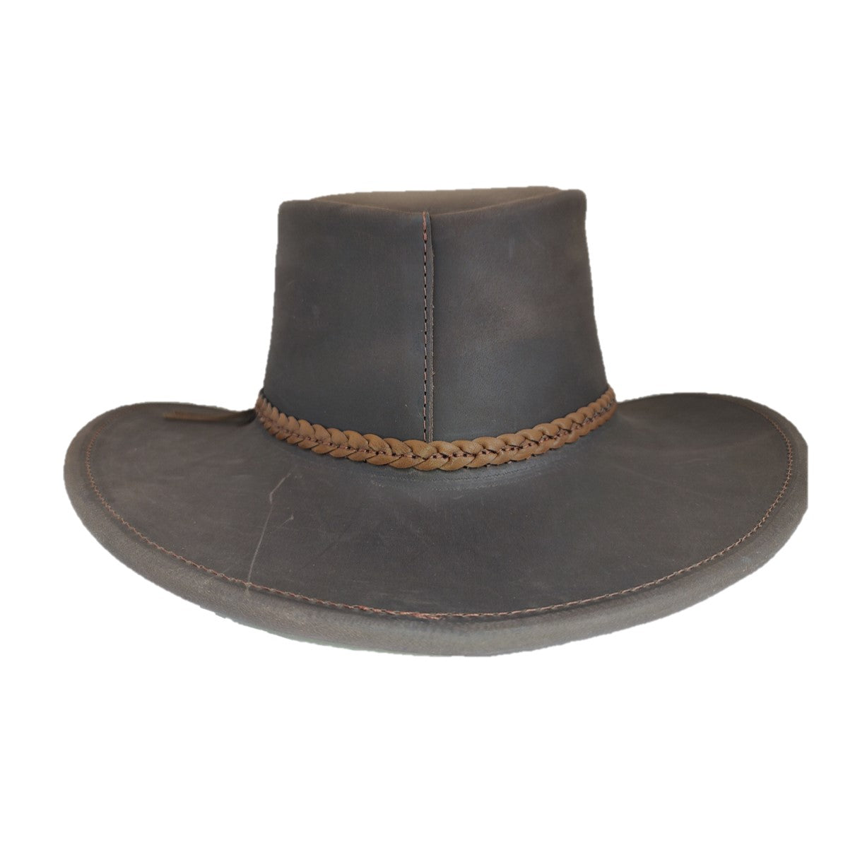 Santa Fe | Sombrero Australiano De Piel Con Trenza