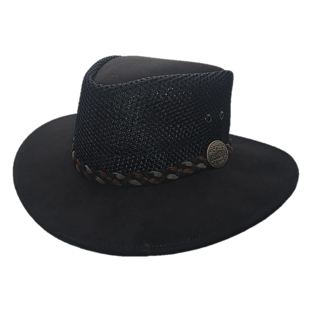 WYOMING | Sombrero Australiano De Malla Ligero Y Transpirable Con Trenza Bicolor