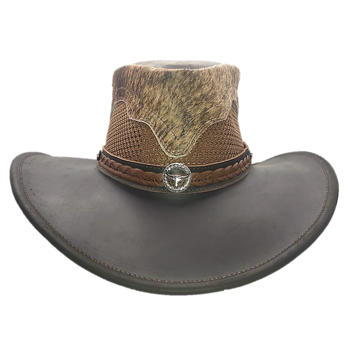 SIMMENTAL | Sombrero Vaquero De Piel, Pelo De Vaca Y Malla Transpirable