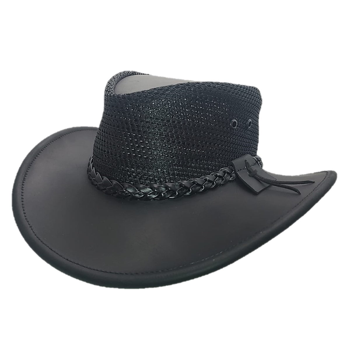 SANTANA | Sombrero Australiano De Piel Con Malla Comodo Y Transpirable