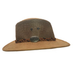 WYOMING | Sombrero Australiano De Malla Ligero Y Transpirable Con Trenza Bicolor