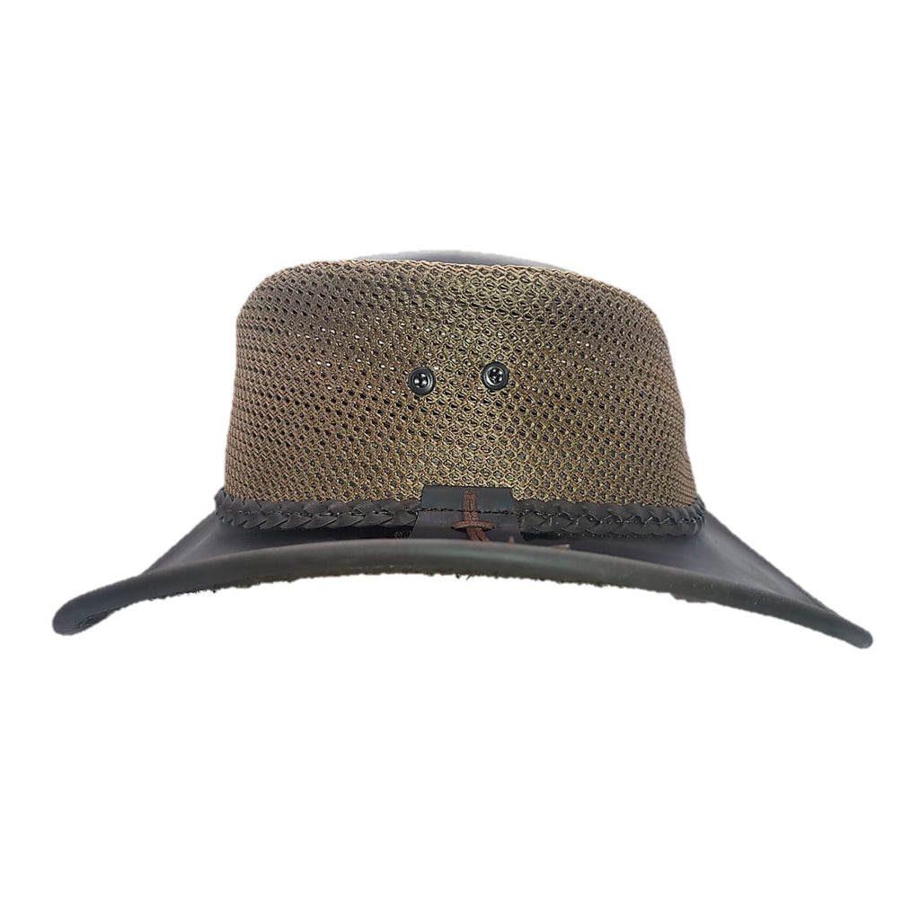 SANTANA | Sombrero Australiano De Piel Con Malla Comodo Y Transpirable