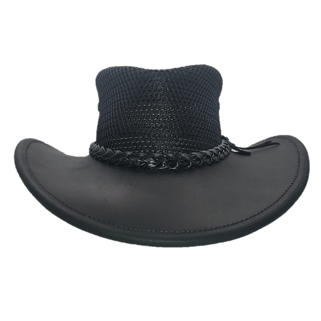 SANTANA | Sombrero Australiano De Piel Con Malla Comodo Y Transpirable