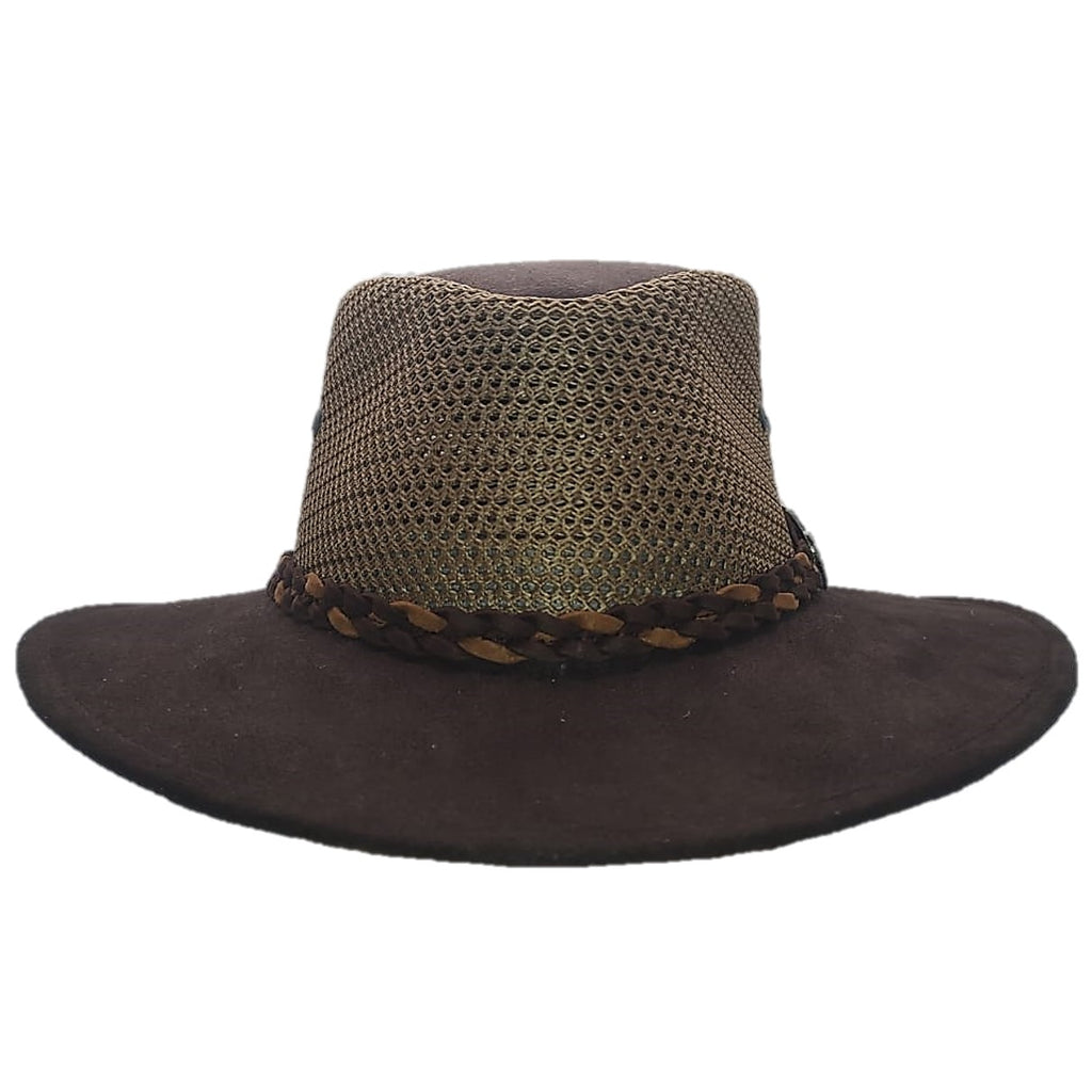 WYOMING | Sombrero Australiano De Malla Ligero Y Transpirable Con Trenza Bicolor