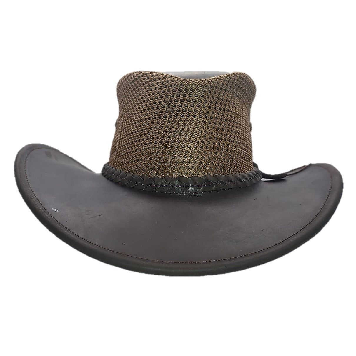 SANTANA | Sombrero Australiano De Piel Con Malla Comodo Y Transpirable