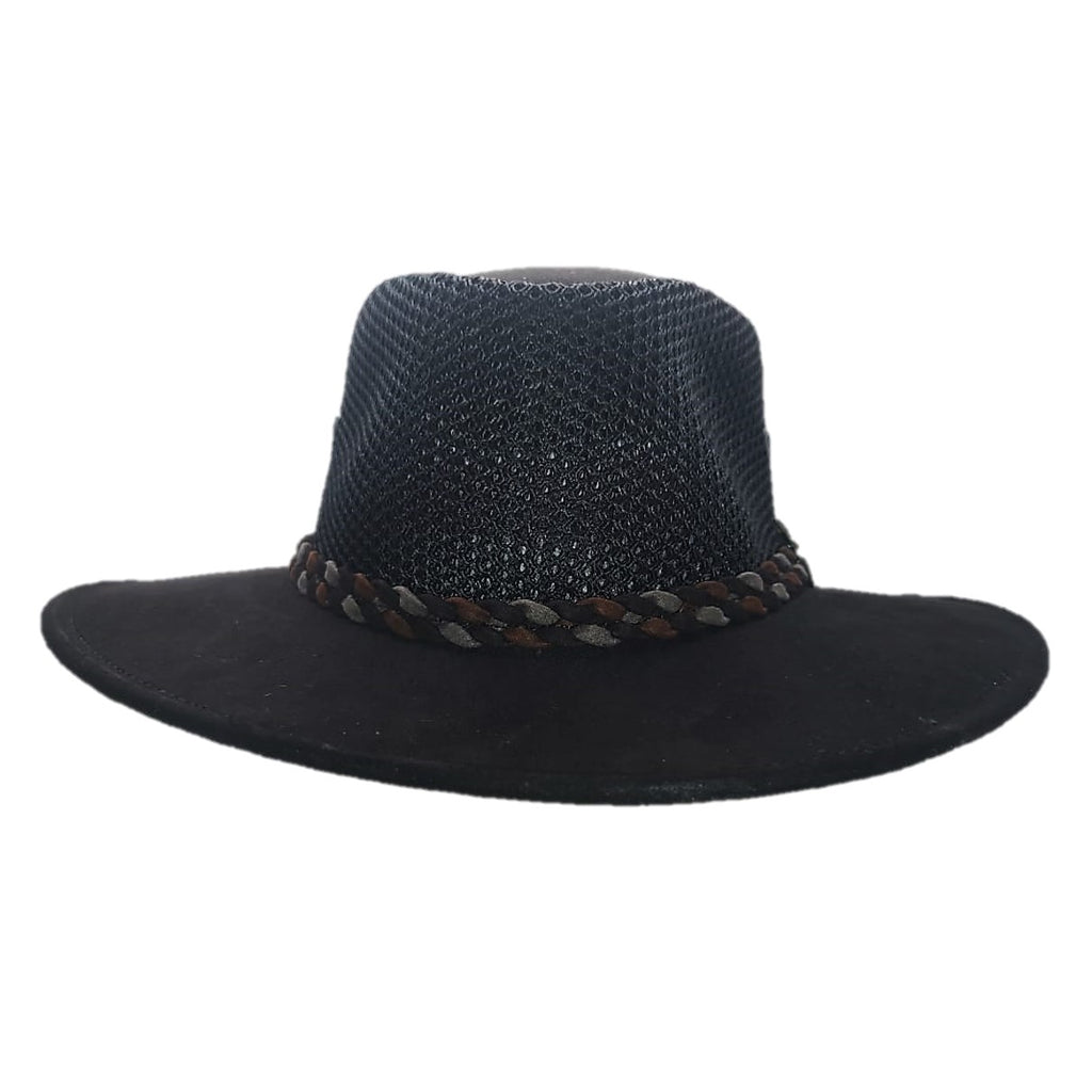 WYOMING | Sombrero Australiano De Malla Ligero Y Transpirable Con Trenza Bicolor