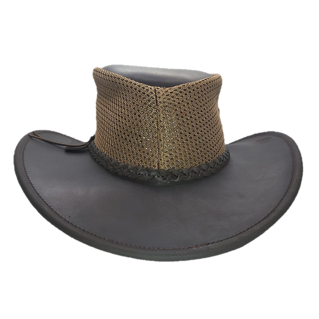 SANTANA | Sombrero Australiano De Piel Con Malla Comodo Y Transpirable