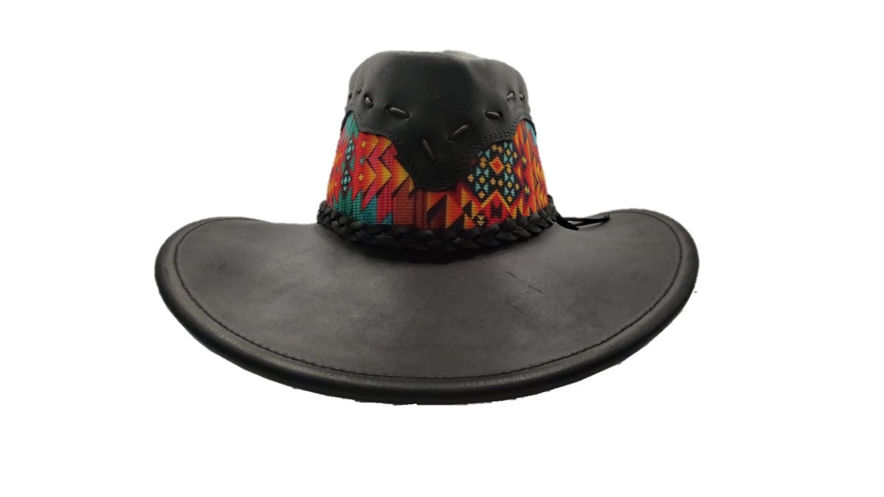 NAVAJO | Sombrero Vaquero De Piel Tribu Con Trenza