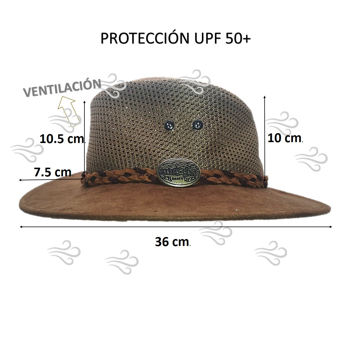 WYOMING | Sombrero Australiano De Malla Ligero Y Transpirable Con Trenza Bicolor