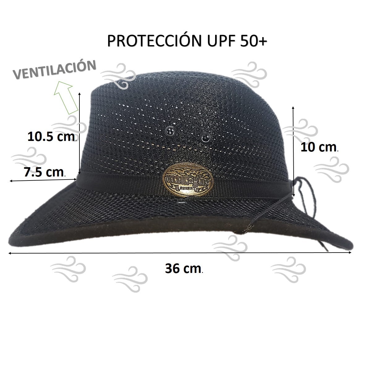 YELLOWSTONE | Sombrero Australiano De Malla Con Barbiquejo, Cómodo Y Transpirable