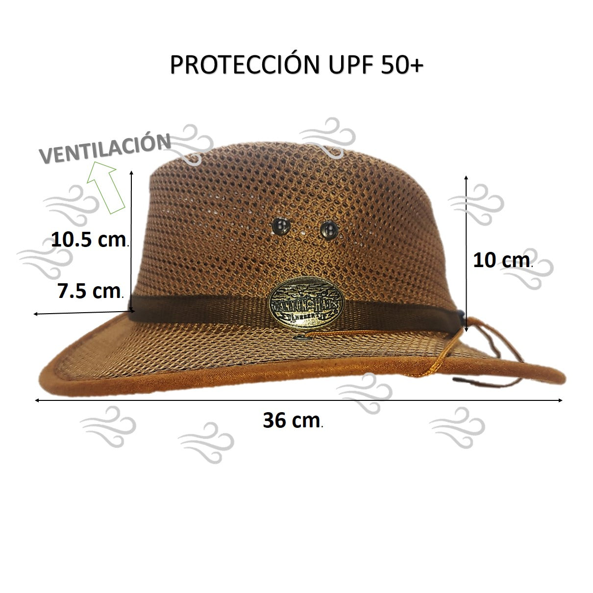 YELLOWSTONE | Sombrero Australiano De Malla Con Barbiquejo, Cómodo Y Transpirable